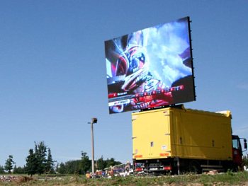 Mobile screen on the truck